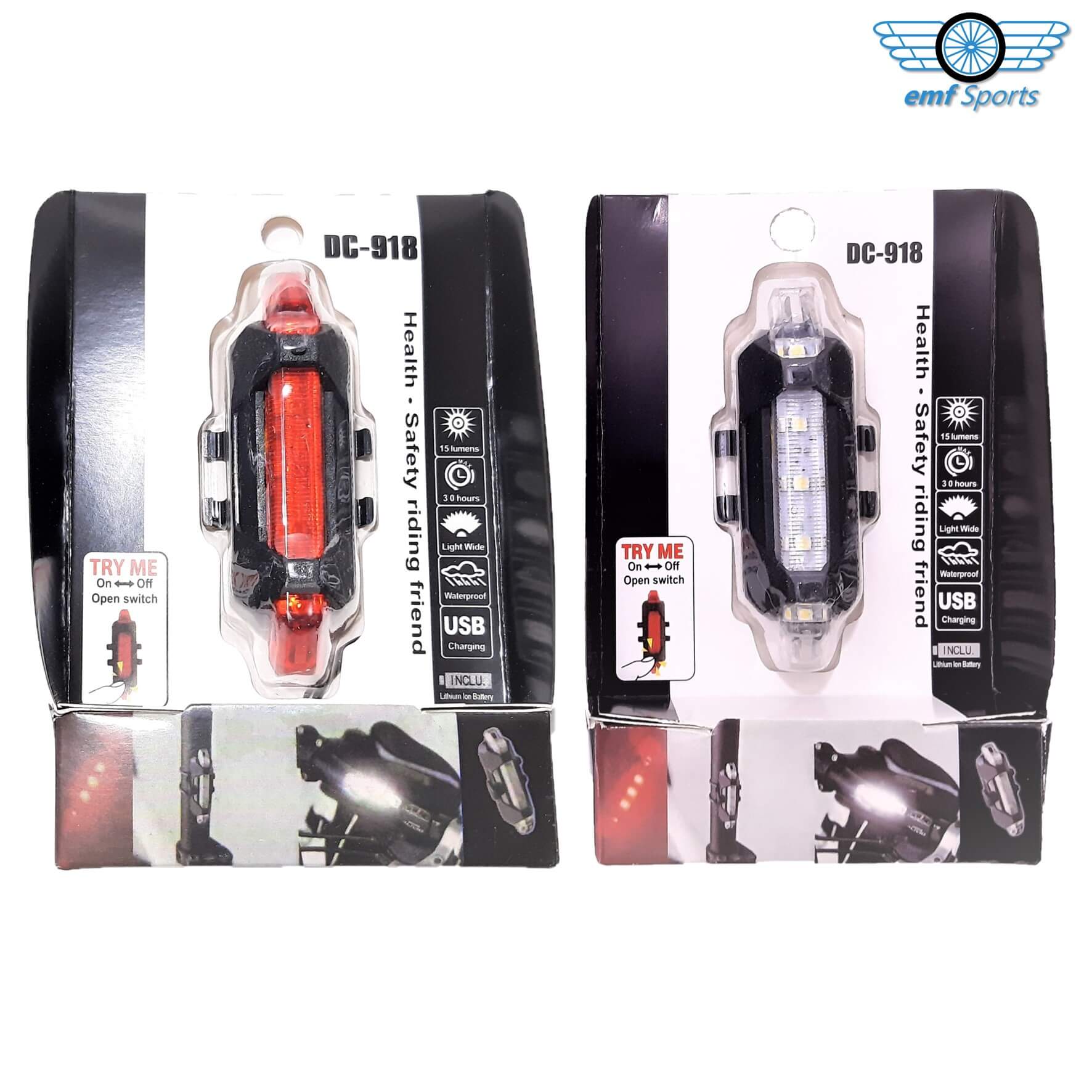 DC918 USB Rechargeable LED Bike Lights