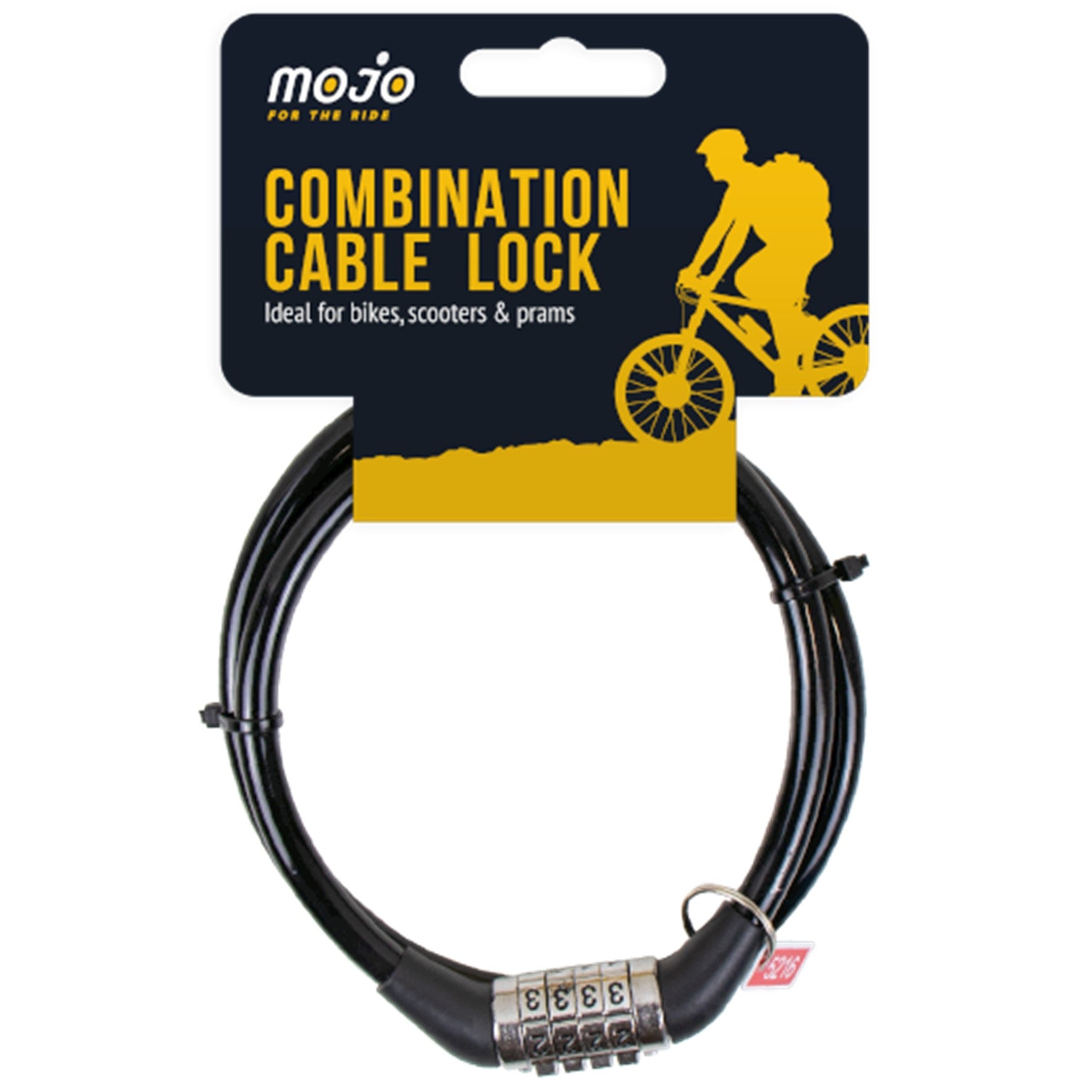 Mojo 4 Digit Combination Bike Lock (Black)